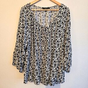 Como Black Women's Peasant Top